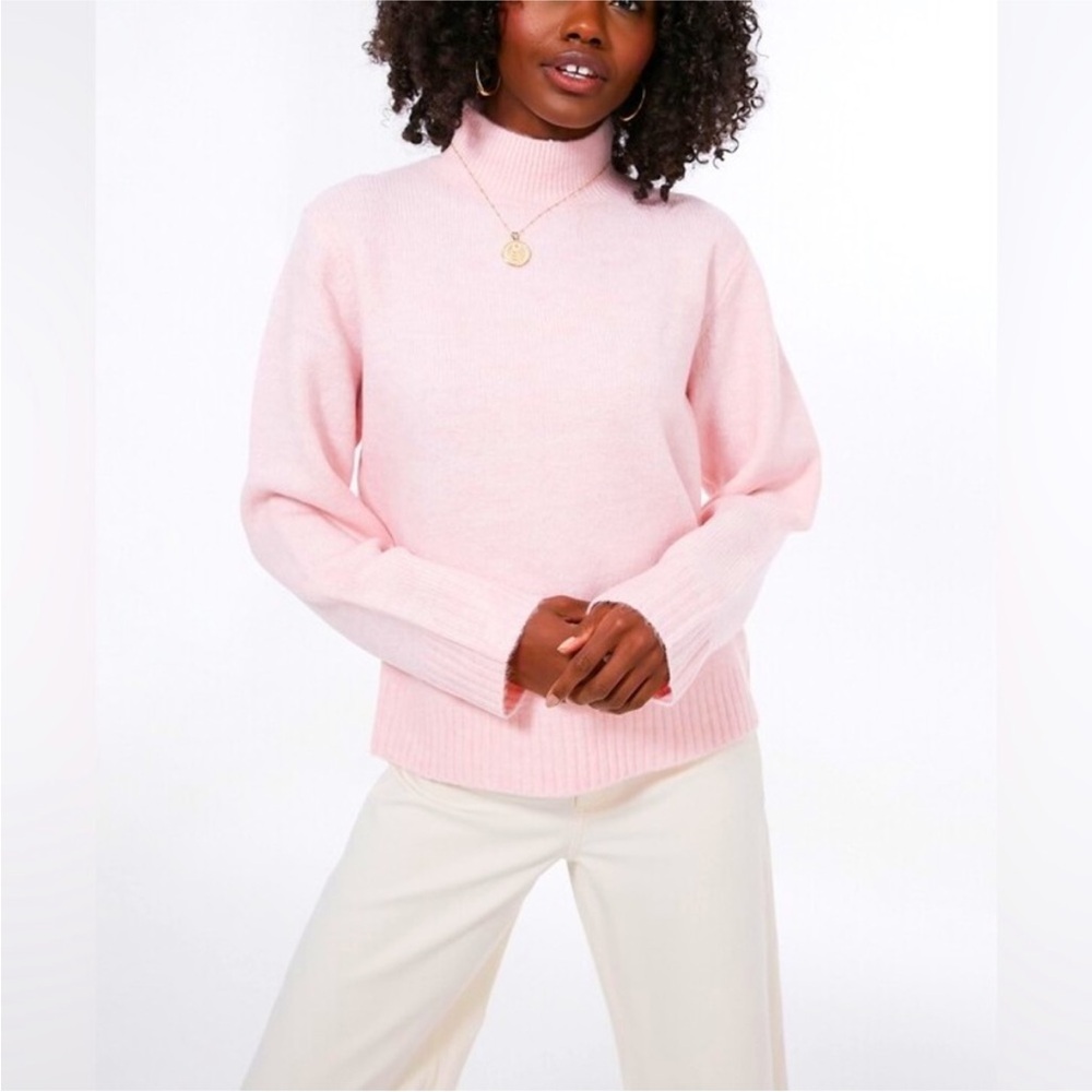 Tuckernuck Hyacinth House Pink Cameron Mock Turtleneck Sweater Size XL Women’s
